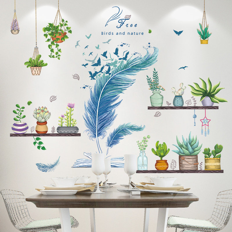 饭厅背景厨房装饰布置墙贴纸贴画墙纸自粘3d立体墙画遮丑遮挡优惠券