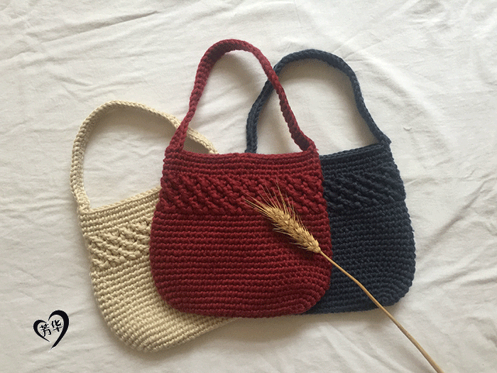 女士小手提包 纯手工编织包毛线女包 时尚包毛线针织包 可定制