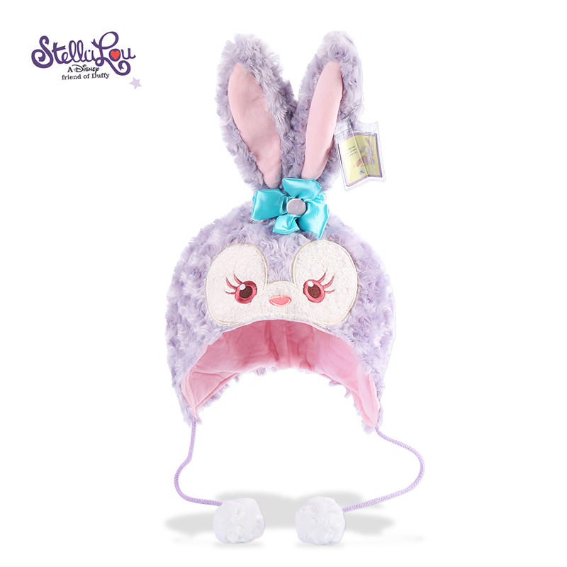 卡通可爱达菲熊雪莉枚史黛拉兔毛绒帽子星黛露兔子造型小球保暖帽