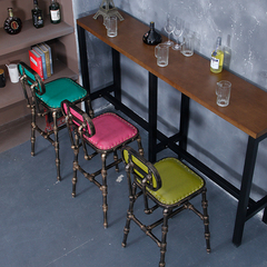 奶茶店甜品店铁艺吧台椅 咖啡厅旋转欧式美式复古高脚凳酒吧椅子