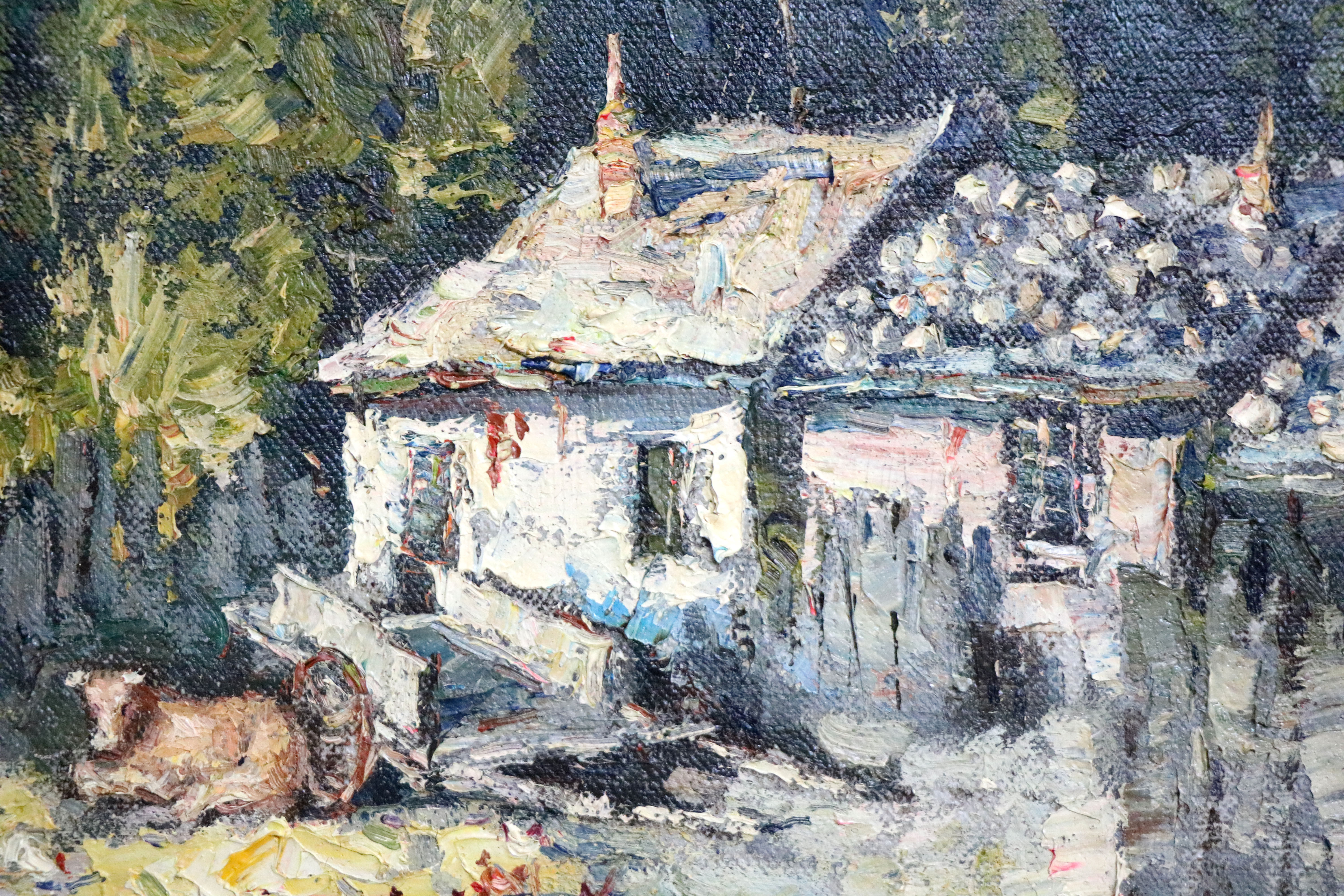 广州美院 殷宪华 原创油画作品《农耕后的小憩》