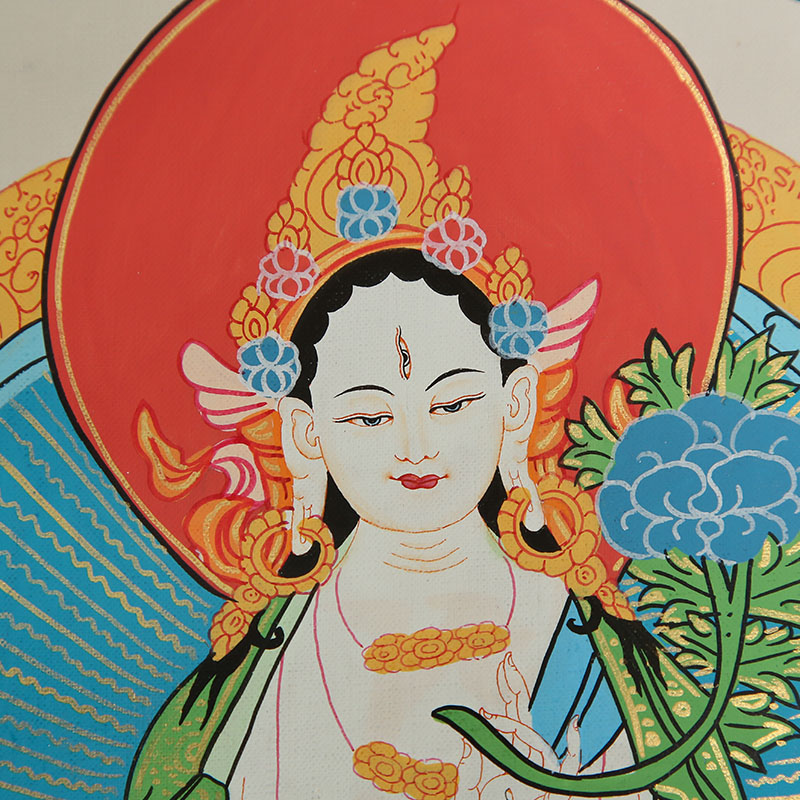 天然矿物颜料彩绘七眼佛母唐卡 汤山寺 义拍 佛法加持 保平安