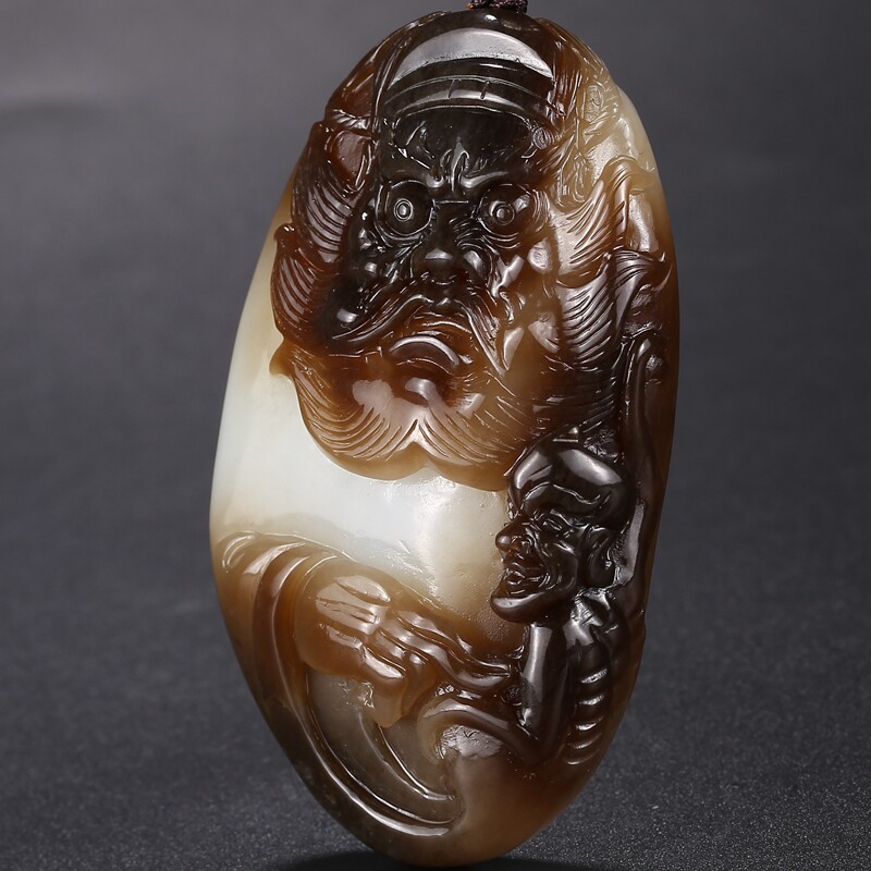 【省级大师张国军作品】和田玉【天师钟馗】挂件70.23g