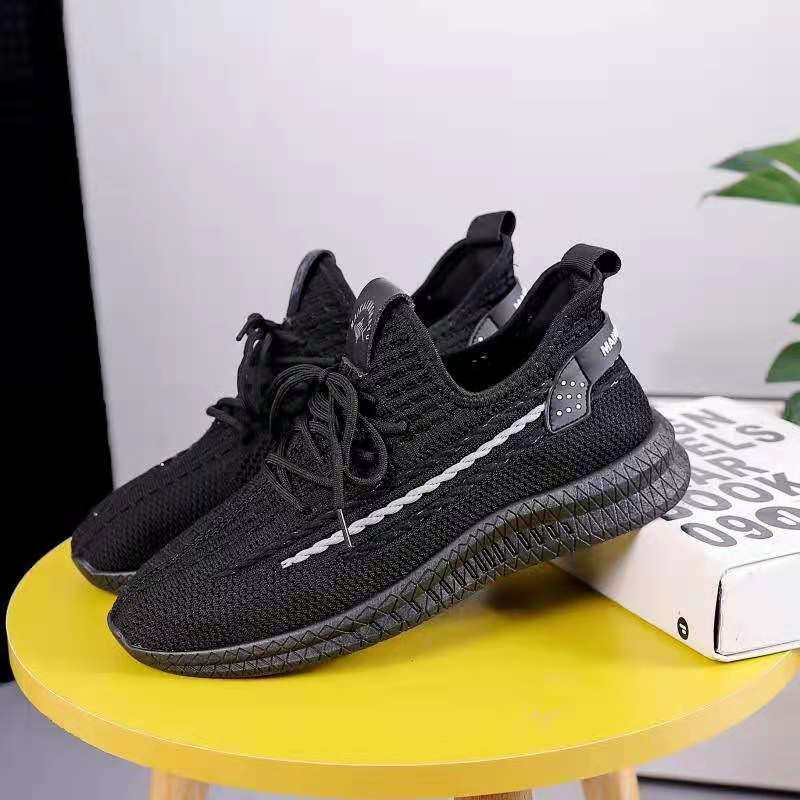 麦卡伦鲨鱼鞋女款飞织休闲鞋运动鞋透气网面鞋百搭潮流椰子鞋新款