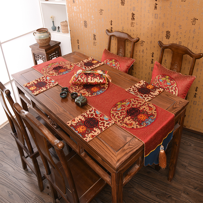 皇庭布坊禅意桌旗中式中国风古典中式桌布客厅餐桌电视柜布i.