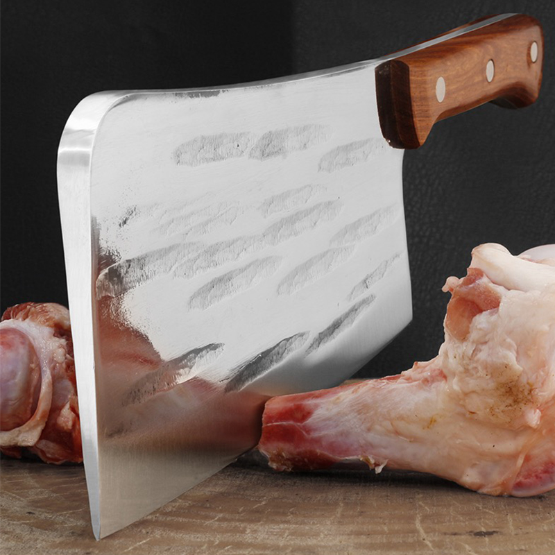 龙之艺锻打砍骨头专用剁骨刀屠夫卖肉专业斩骨刀加厚商用不锈钢刀