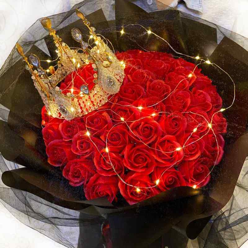 情人节礼物送女友元旦新年跨年礼物生日仿真99朵玫瑰香皂花永生花