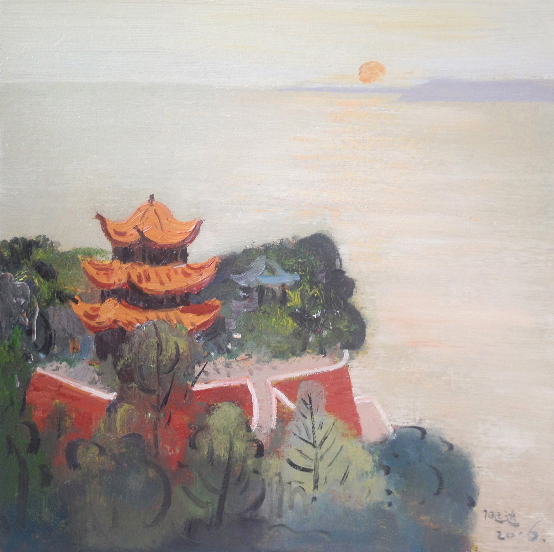 【双十二】阳运达《岳阳楼》布面油画