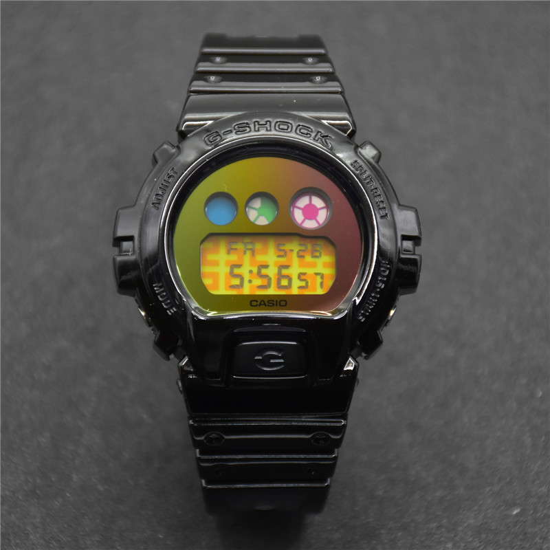 卡西欧g-shock透明彩虹25周年限定时尚夜光手表男女dw-6900sp-1/7
