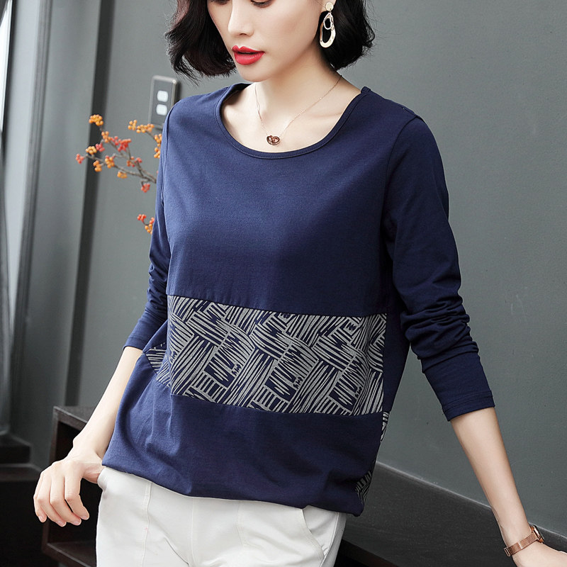 唯品会京东蘑菇街品牌女装专柜正品特卖清仓秋装纯棉长袖大码t恤