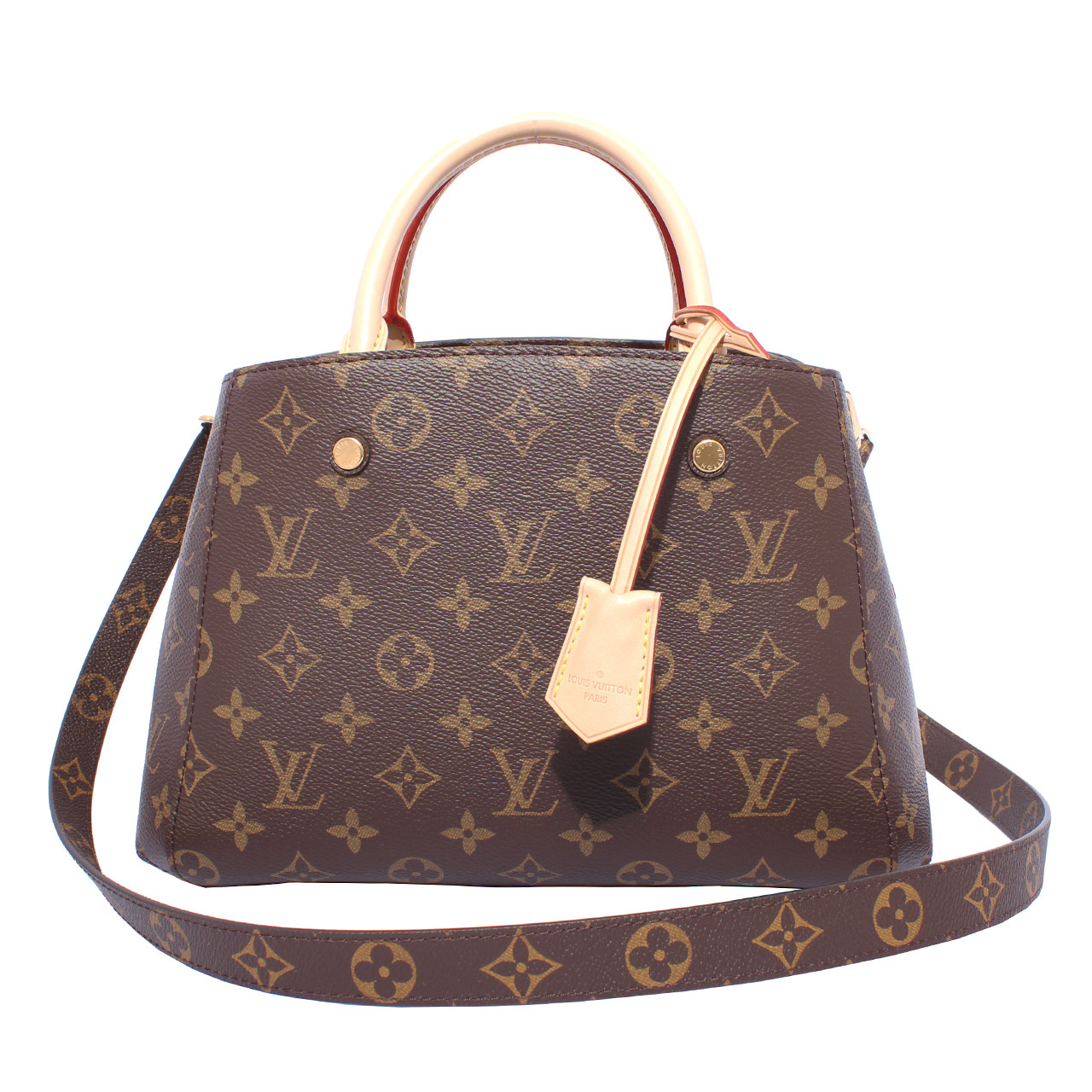 [9.9新]未使用路易威登lv女士老花蒙田montaigne bb手提包