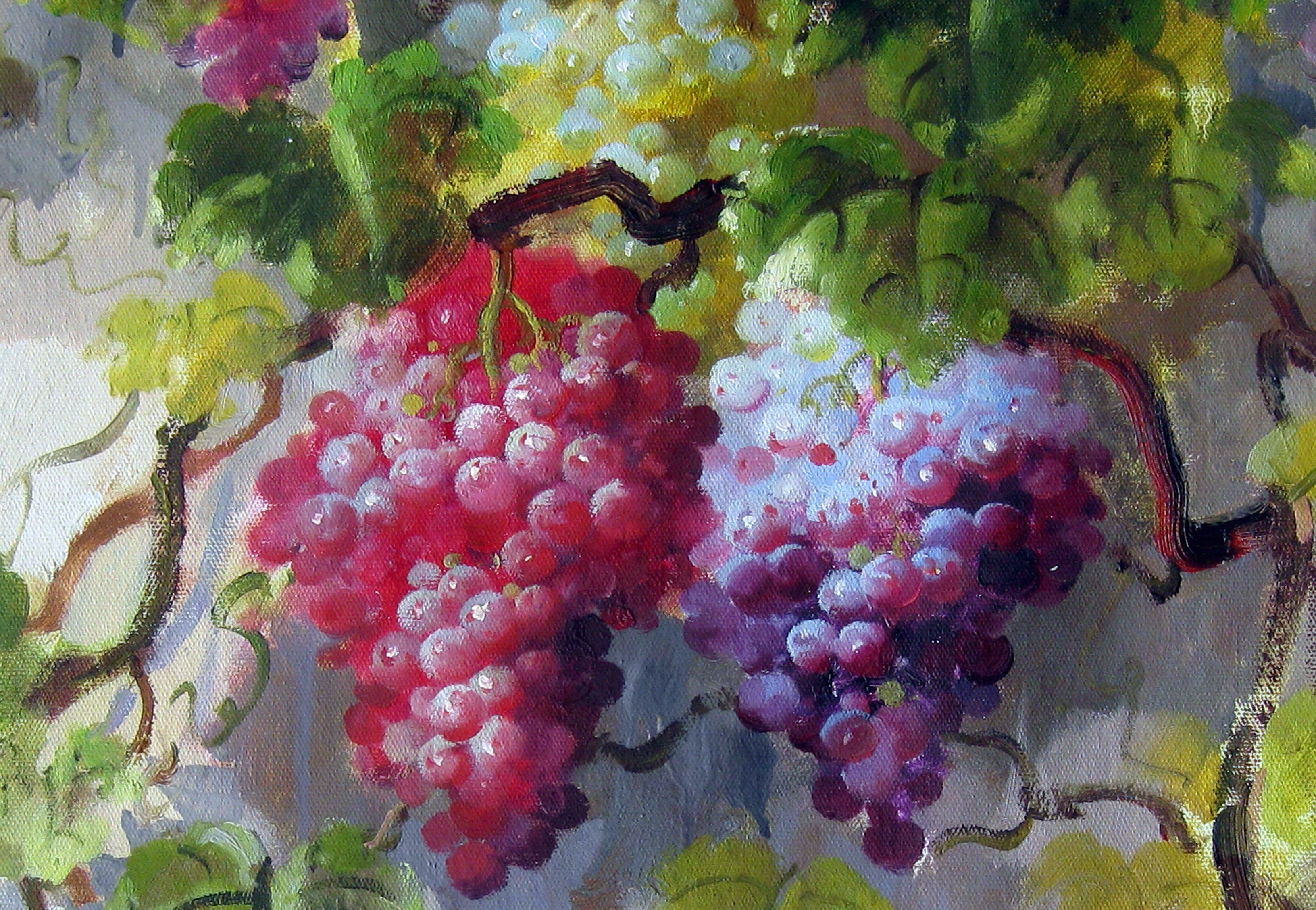 许时垦《葡萄系列三》青年实力派书画家 布面油画