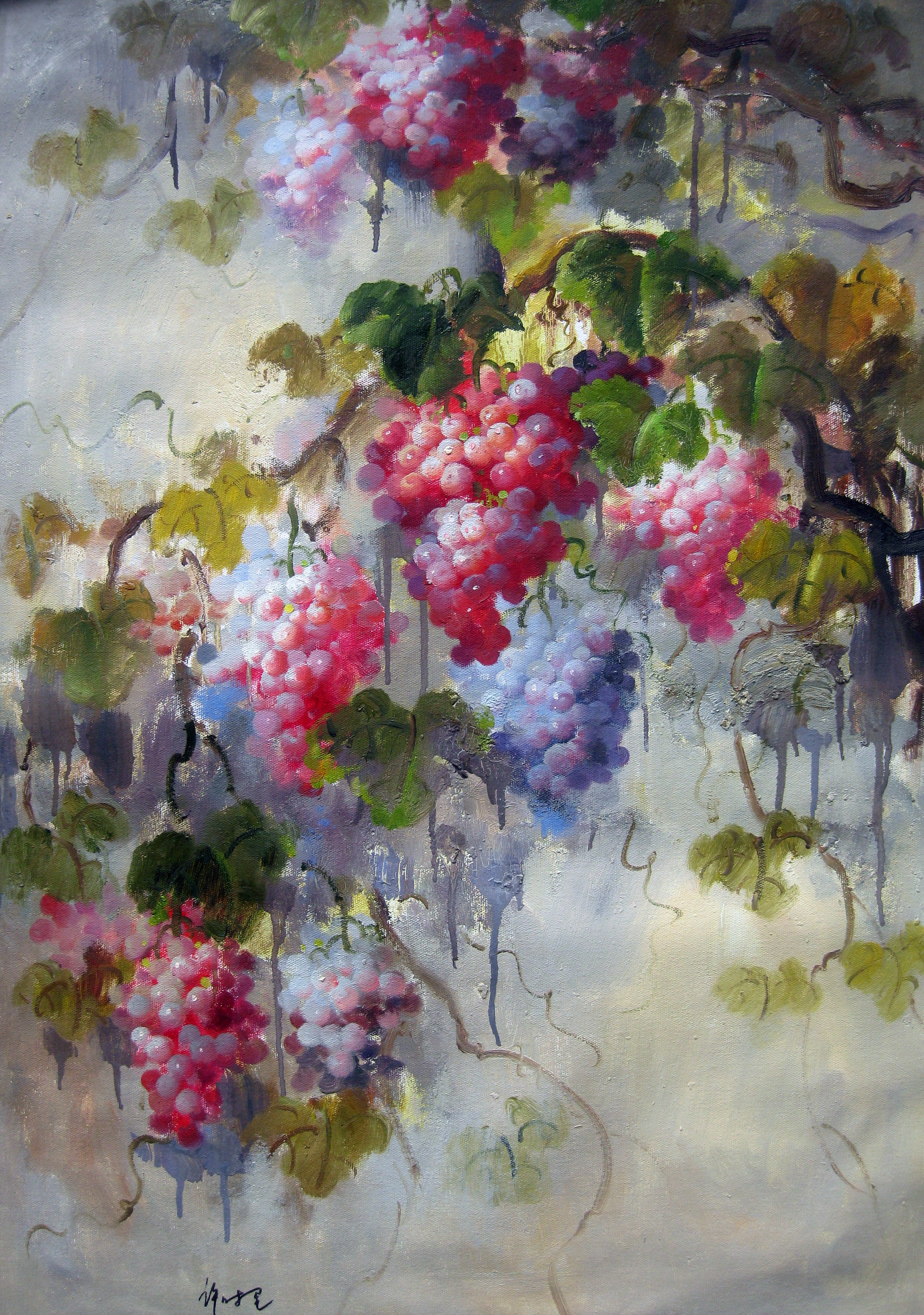 许时垦《葡萄系列一》青年实力派书画家 布面油画