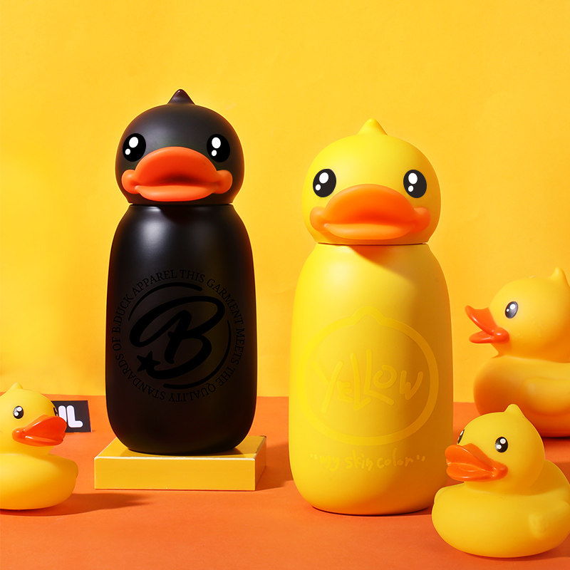 bduck小黄鸭保温杯男女士316不锈钢超可爱成人网红ins便携水杯子