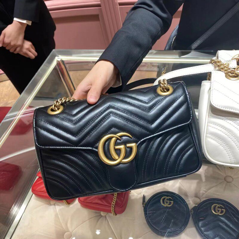 正品代购酷奇包包2022新款marmont马蒙包双g链条单肩斜挎古奇女包