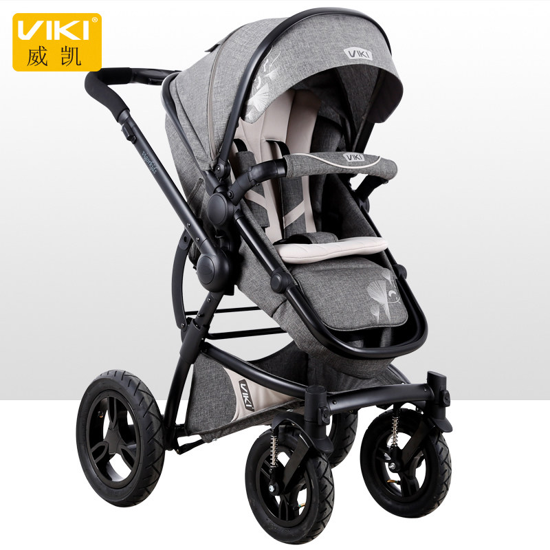 viki威凯一键转提篮婴儿推车高景观可坐躺避震手推车婴儿车s319as