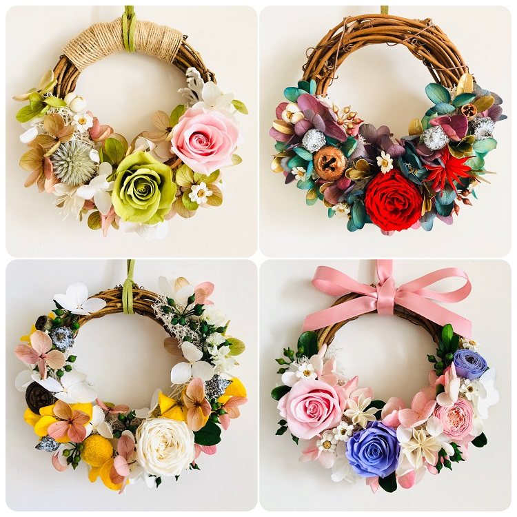 永生玫瑰花花环diy材料包手工制作车载挂件装饰不凋谢的保鲜真花