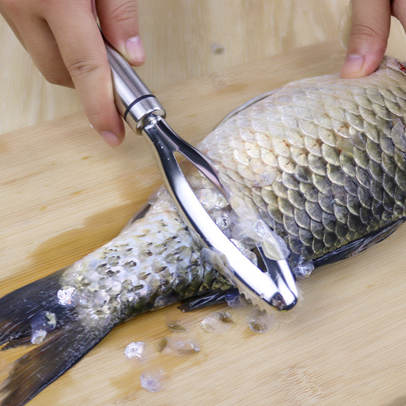 刮鱼鳞器杀鱼工具鱼鳞刨刮鳞器家用鱼刷不锈钢金属打麟去鱼鳞神器