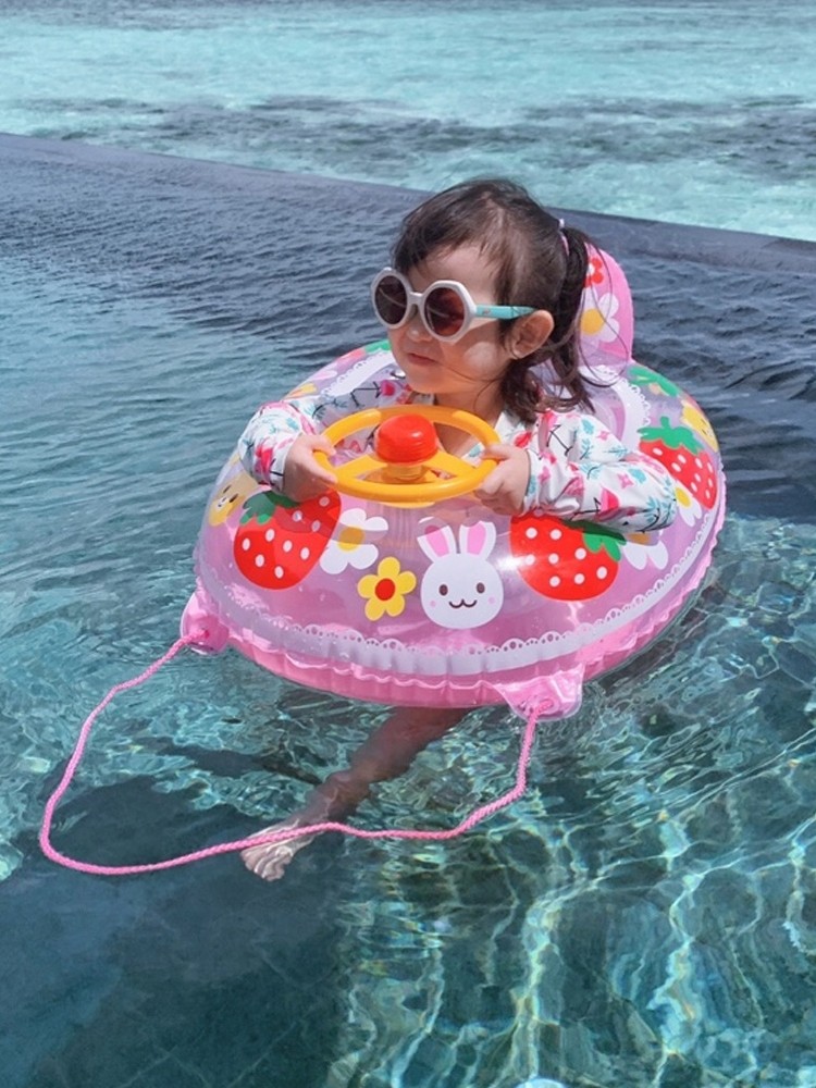 日本五十岚婴儿儿童游泳圈123岁宝宝小孩幼儿度假腋下坐座圈网红
