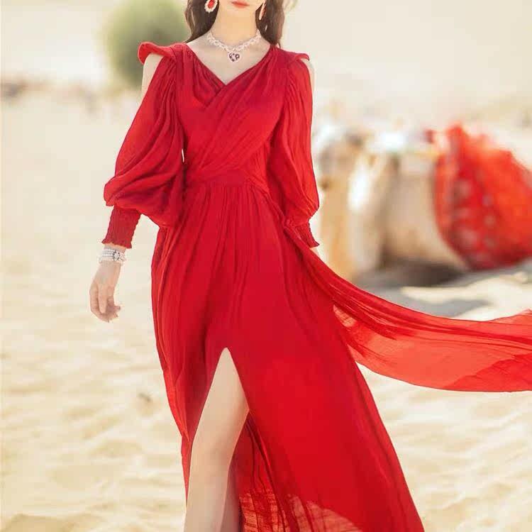 适合去云南大理洱海丽江拍照旅游衣服女穿的西波米亚连衣裙子衣服