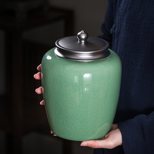 茶叶罐陶瓷家用大号茶叶储存罐高端普洱绿茶密封罐茶叶包装收纳盒