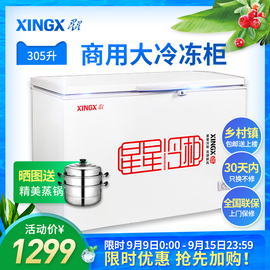 XINGX/星星BD/BC-305E冰柜商用家用大容量冷柜卧式单温冷藏冷冻