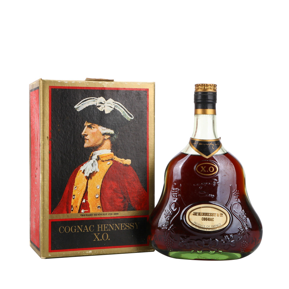 5.70年代轩尼诗大金边牛仔字黑盒xo干邑白兰地 40度700ml