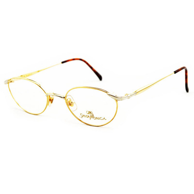 santamonica圣曼尼加眼镜架日本进口22k镀金镜框文艺金银色小框