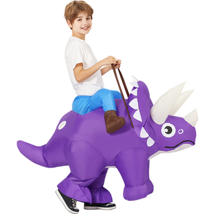 万圣节儿童服装搞笑搞怪动物坐骑裤子装扮道具三角龙恐龙充气衣服
