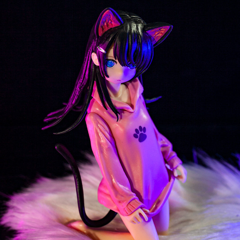 热销二次元娃娃_优质版动漫可爱卡通猫耳少女绪稚盒装二次元手办模型