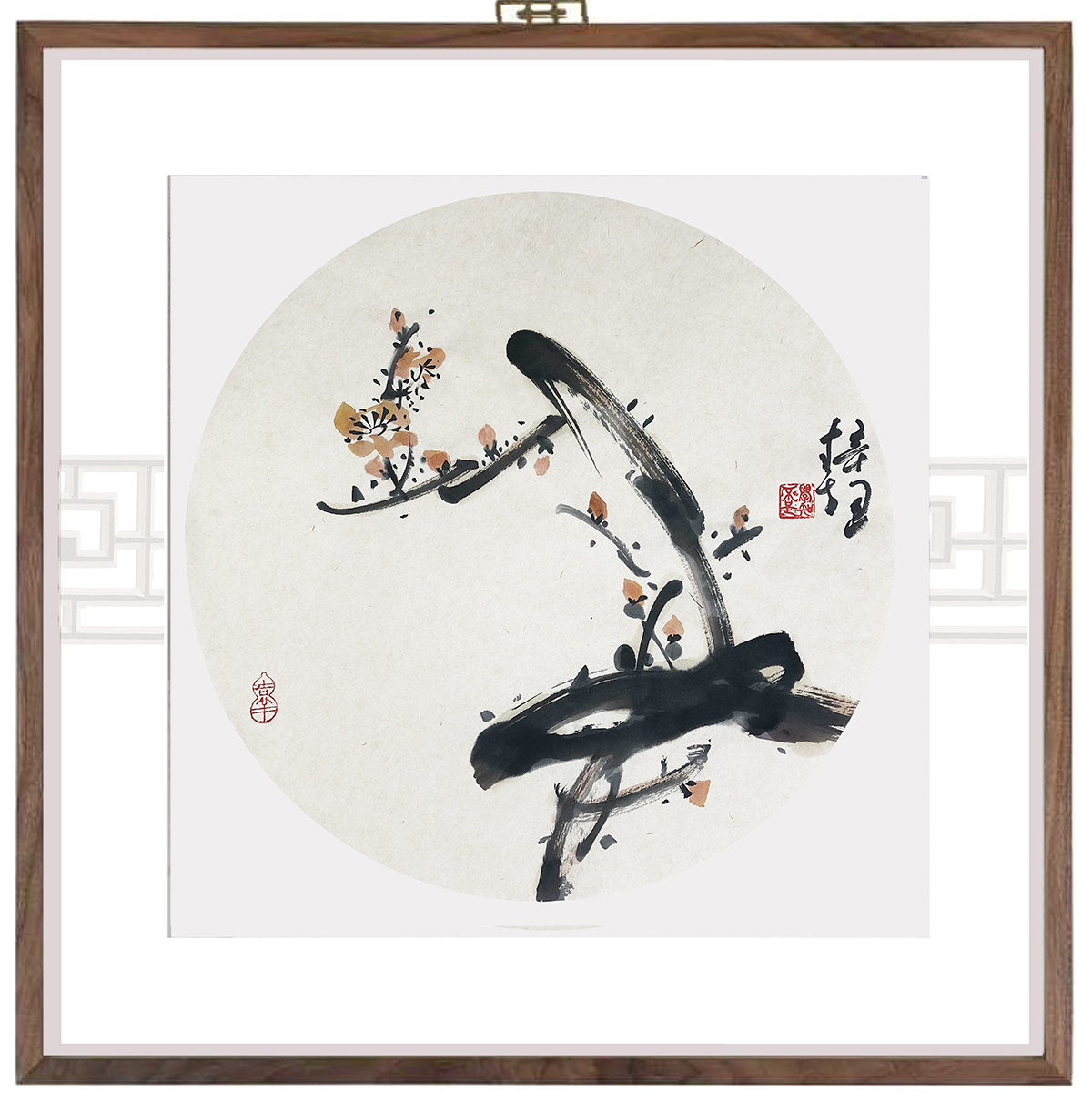 新中式餐厅花鸟画写意手工客厅挂画茶室中国画装饰国画