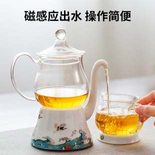 懒人自动泡茶器茶具套装高档家用功夫茶壶感应茶杯2024新款冲茶器