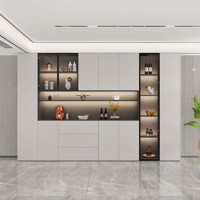 餐边柜酒柜一体靠墙高柜客厅餐厅鞋柜玄关柜现代简约轻奢茶水柜