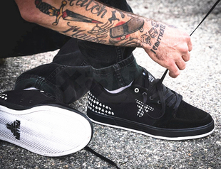 代理正品美国fallen patriot billy marks签名款黑色翻毛皮滑板鞋