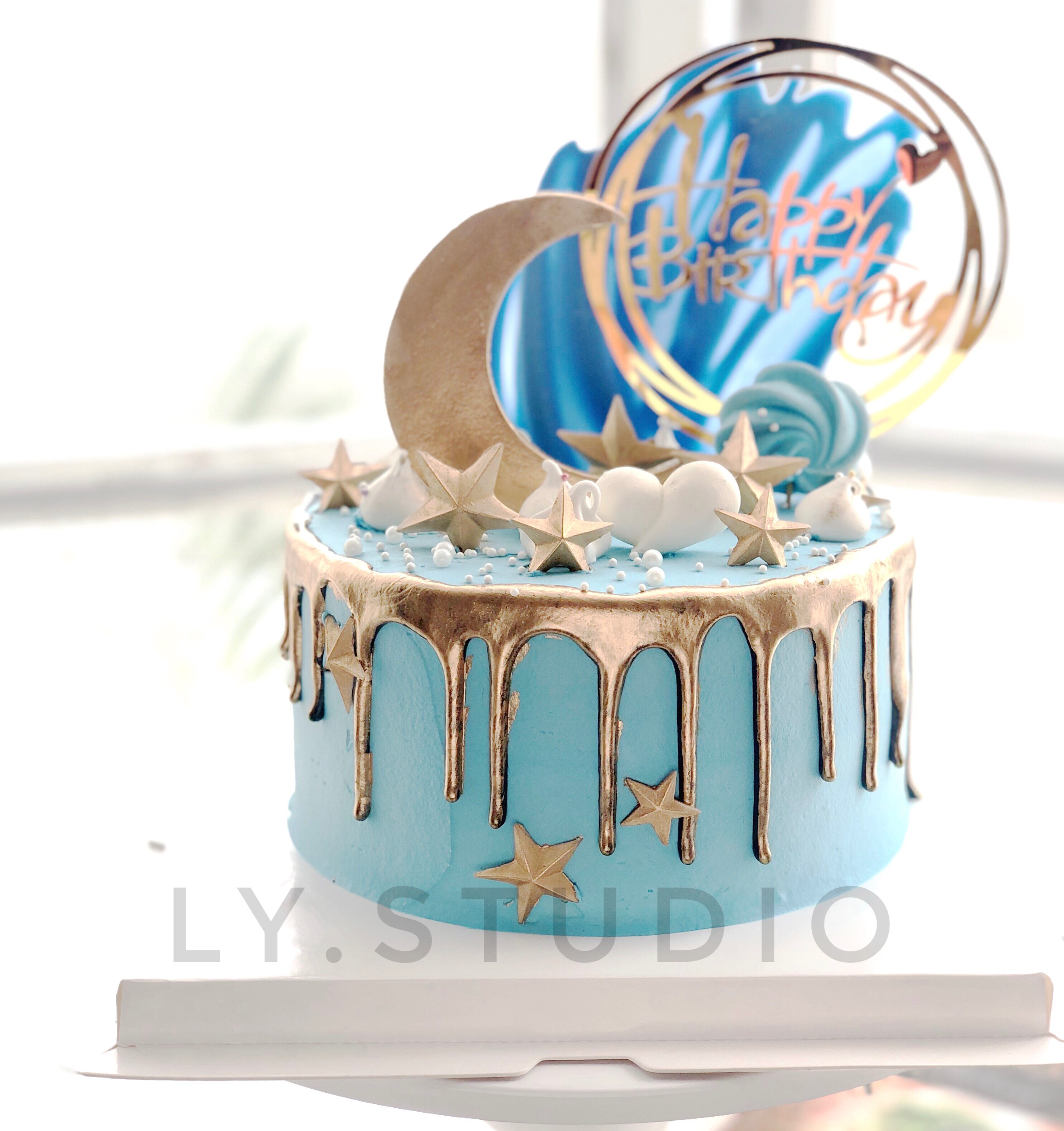 麓屿 金色淋面 送男生送哥哥ins风 动物奶油生日蛋糕 厦门同城