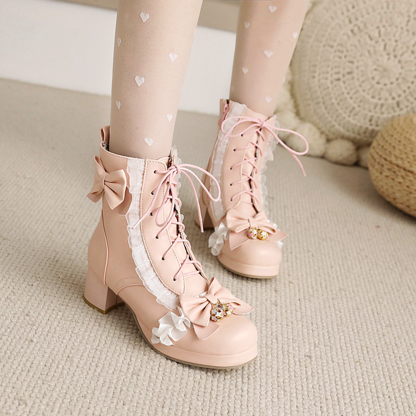 white Riding boots spring and autumn Single boots children 2021 new pattern Lolita High-heeled shoes lolita Women's bootsin the Women's Shoes, Boots, Riding boots category - from Buy2taobao.com to provide professional Taobao agent buy service