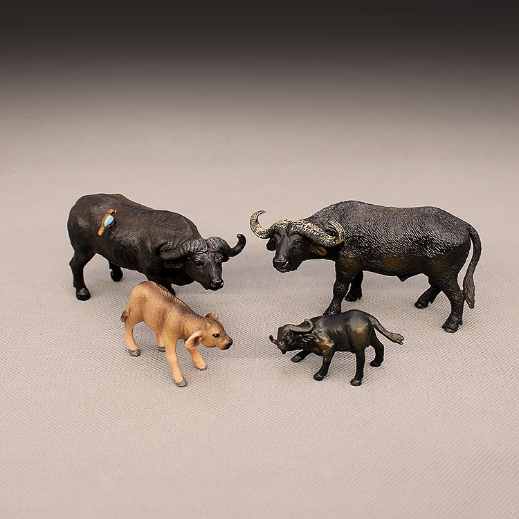 非洲草原认知仿真动物模型 野生大水牛黑牛摆件 农耕水牛实心玩具