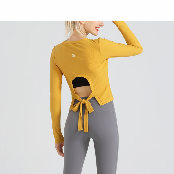 露露柠檬lululemon官方旗舰店官网瑜伽服短款上衣长袖女健身t恤