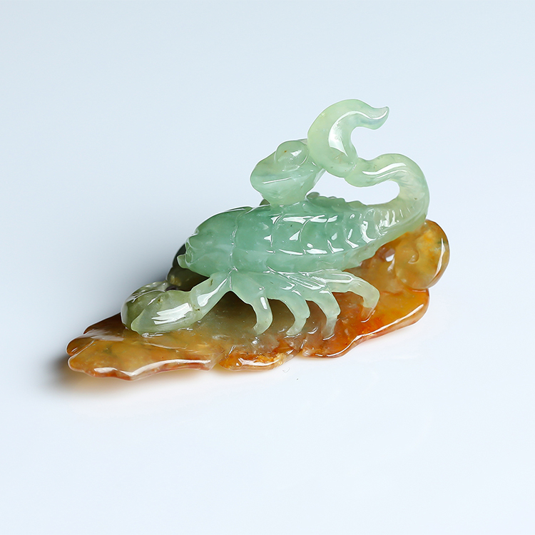 【四会直供】李光权工作室作品 冰糯种翡翠a货玉蝎吊坠 23.49g