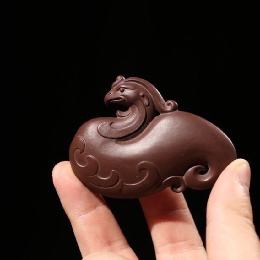 青莲轩茶器的优惠券大全—宜兴紫砂手把件祥瑞凤凰精工泥料全手工制作