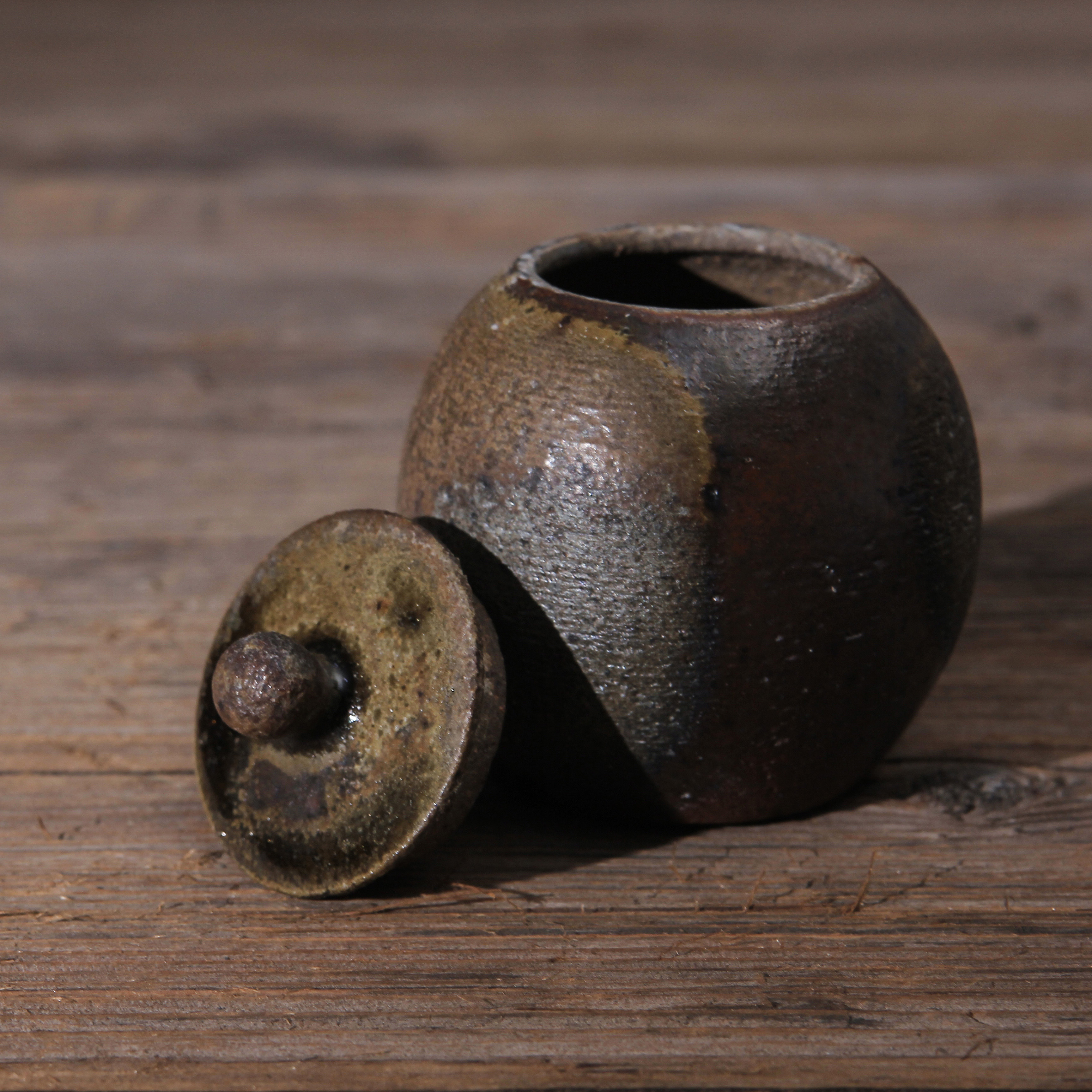 【寒么器】 手作《柴烧粗陶精工醒茶罐》