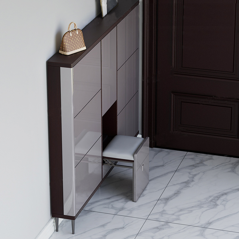 超薄鞋柜家用门口大容量轻奢收纳玄关柜入户翻斗式储物换鞋凳一体