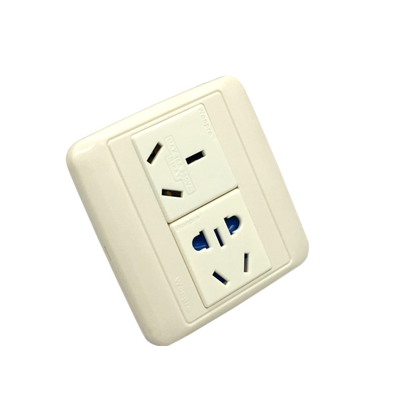 86型两位6孔插座16a 10a热水器加洗衣机浴霸共用面板高防水盒包邮-怎