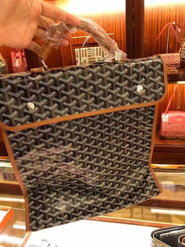 黑棕色现货goyard/戈雅saint leger可折叠双肩包男女款背包手提包