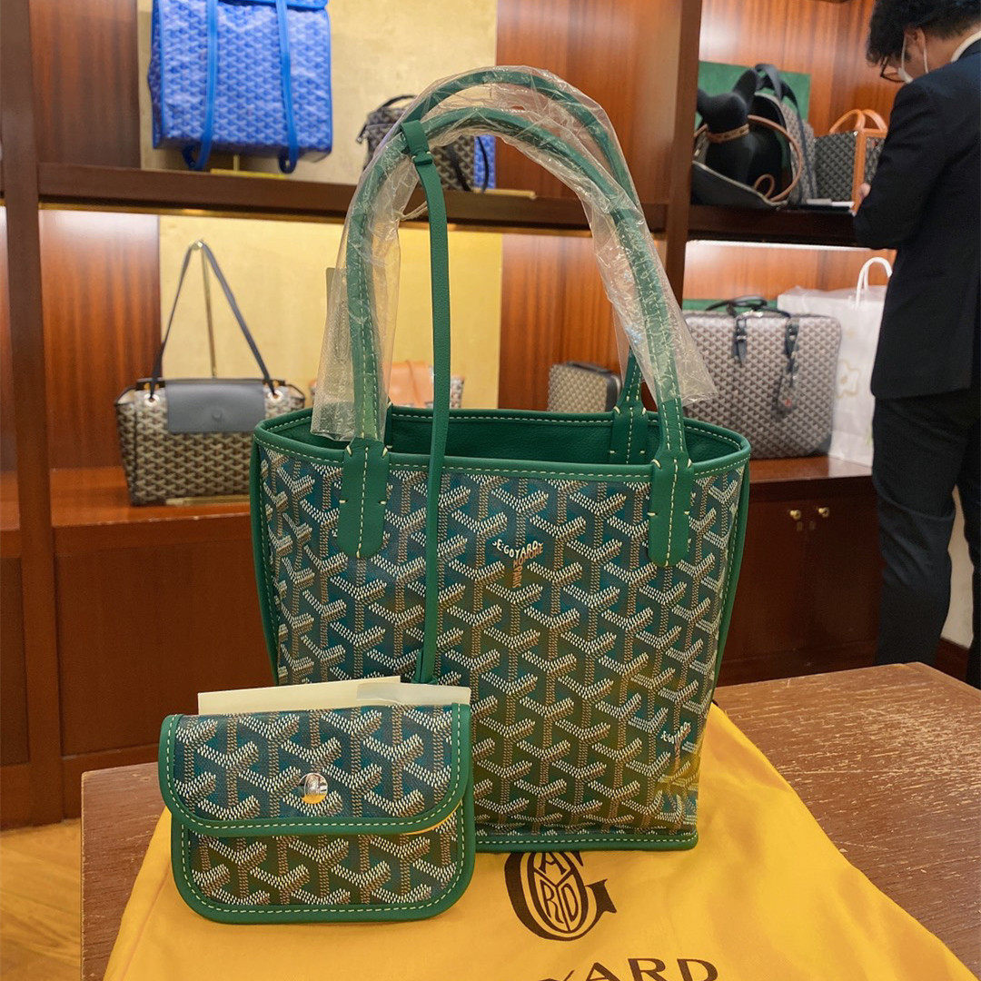 代购goyard/戈雅mini tote迷你双面购物袋子母包手提菜篮子包黑棕