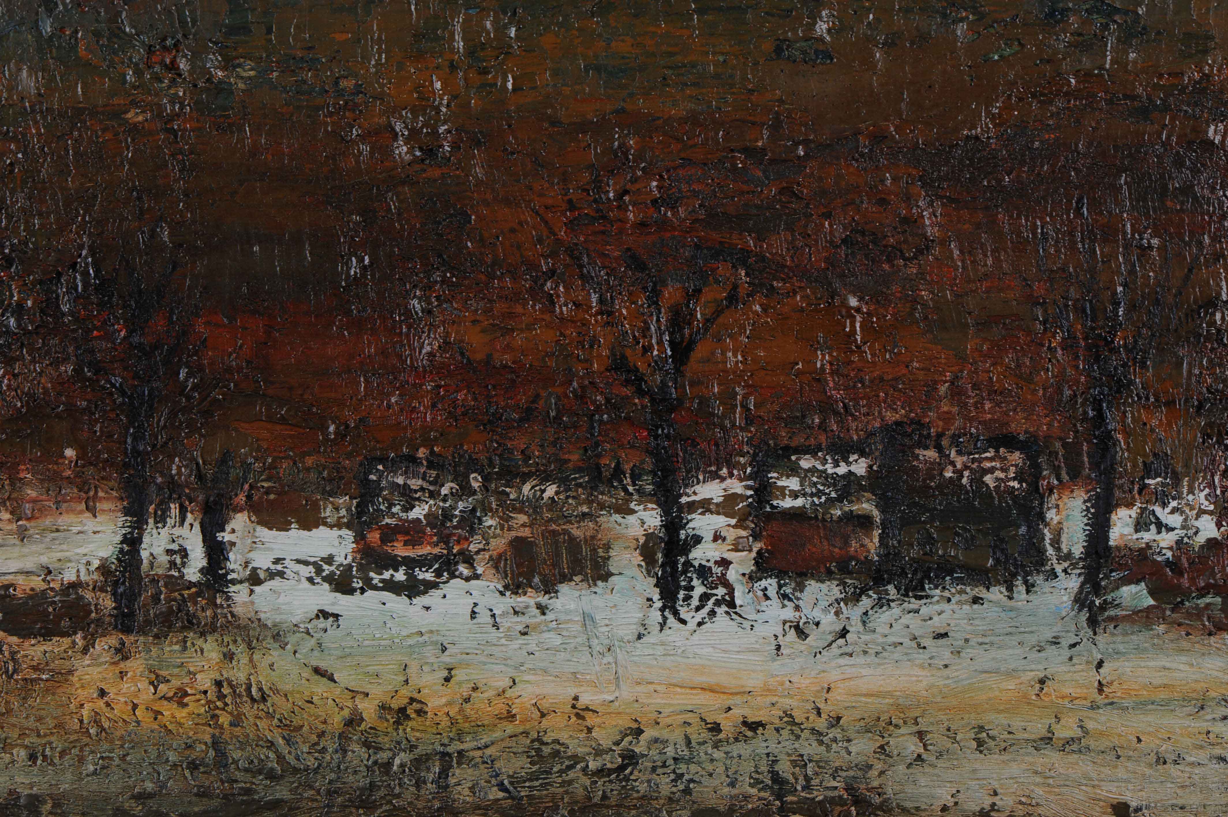 比利时已故油画大师 《村庄》 jacques delvaux