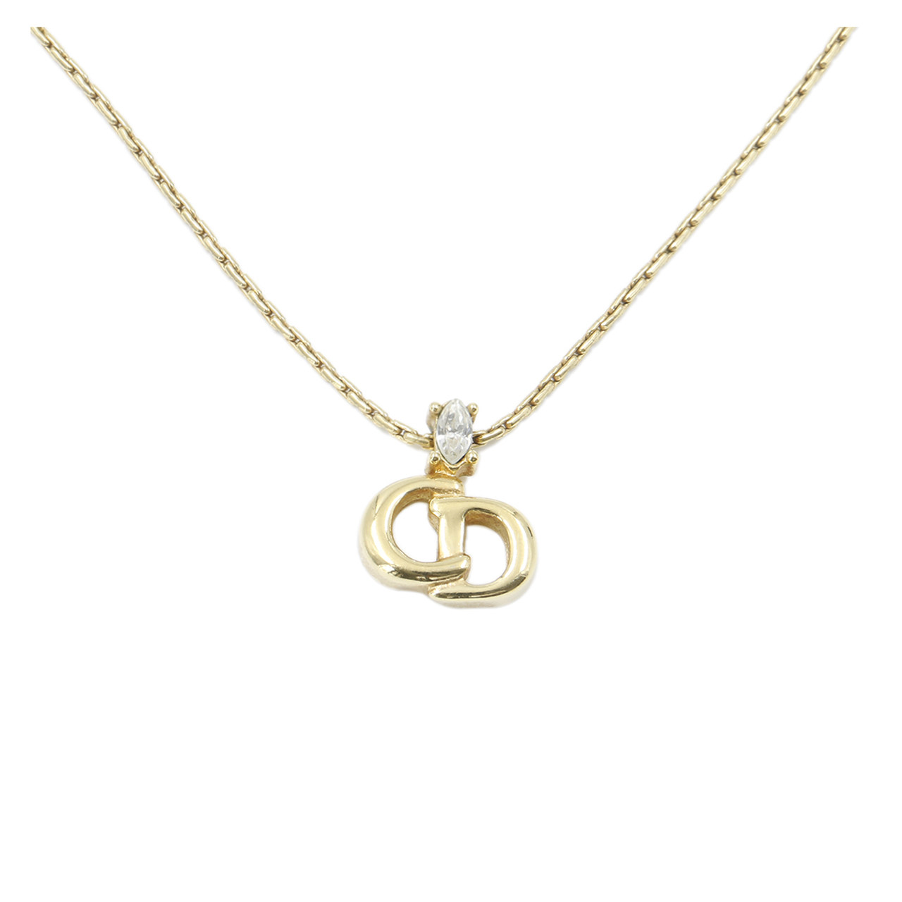 [即拍即得][9.8新]迪奥dior女士项链合金镶水钻字母cd吊坠