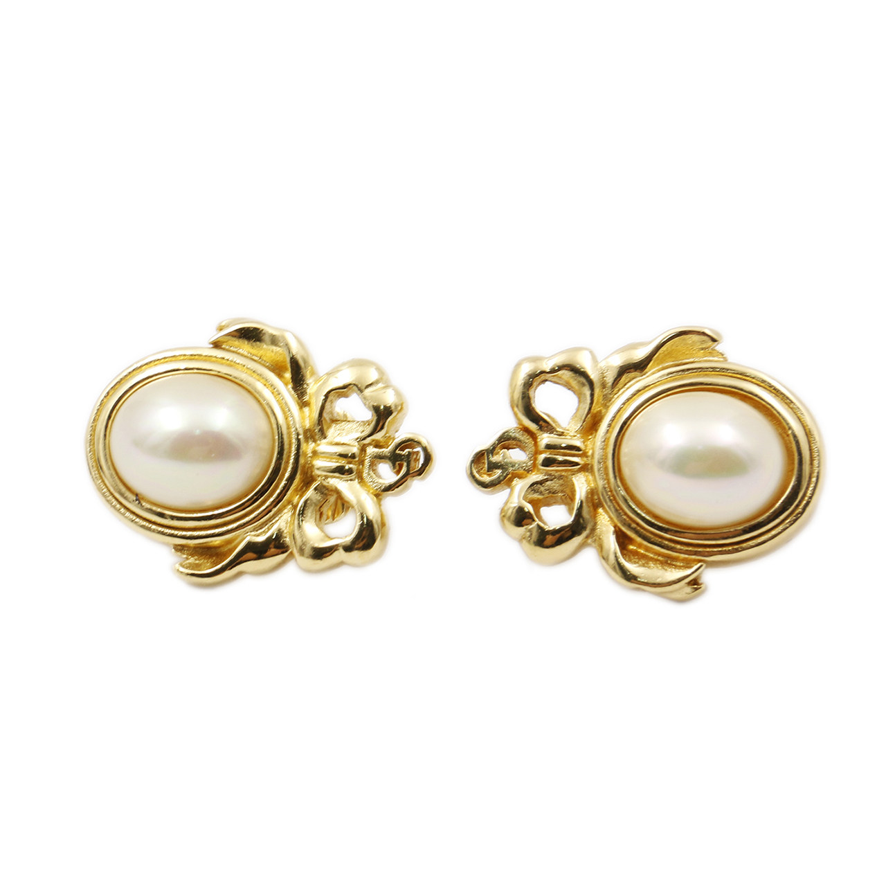 [9.5新]迪奥dior女士耳夹合金镶水钻仿珍珠耳饰