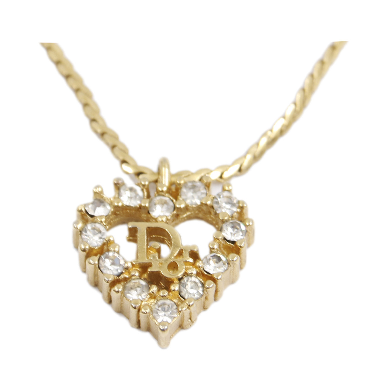 [9.0新]迪奥dior女士项链合金镶水钻心形吊坠
