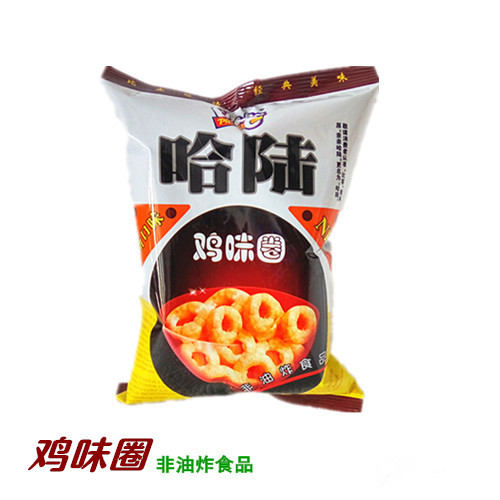 比客哈陆鸡味圈怀旧零食膨化食品儿时味道16g  整箱100袋